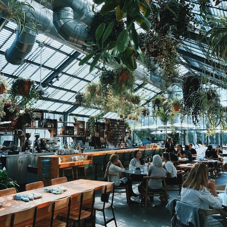 Restaurant interior with private family seating